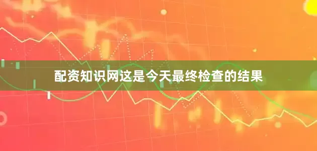 配资知识网这是今天最终检查的结果