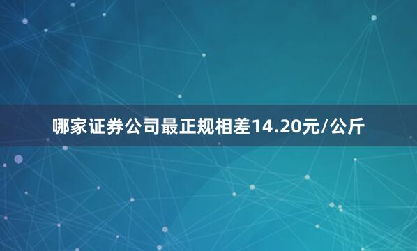 哪家证券公司最正规相差14.20元/公斤