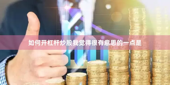 如何开杠杆炒股我觉得很有意思的一点是